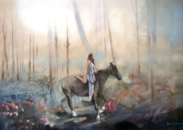 Peinture intitulée "Forêt" par Janusz Orzechowski, Œuvre d'art originale, Huile