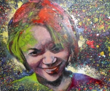 Peinture intitulée "Carnaval pour Amanda" par Marie Andrée Hembert, Œuvre d'art originale, Huile Monté sur Châssis en bois