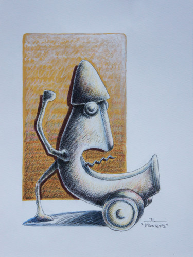 Dessin intitulée "D'mon temps" par Jean-Luc Lacroix (JL LACROIX), Œuvre d'art originale, Autre