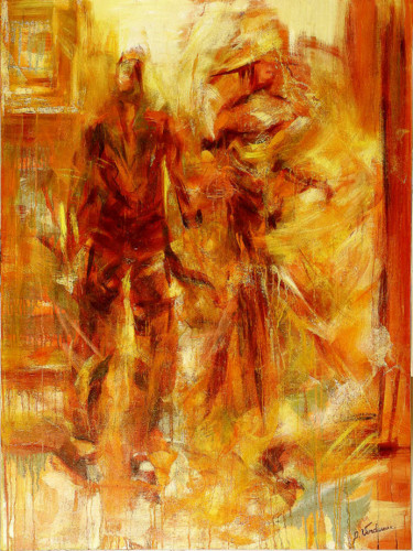 Peinture intitulée "Ensemble" par Isabelle Verdenne, Œuvre d'art originale, Huile