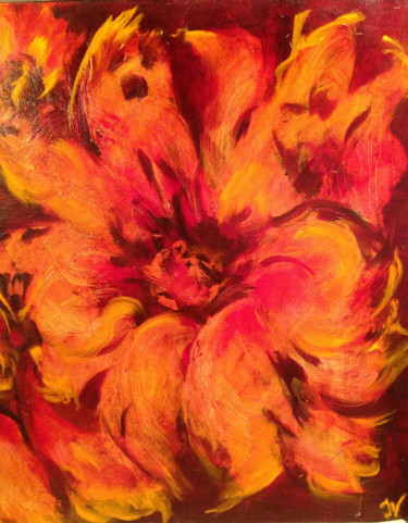 Peinture intitulée "Carmin" par Isabelle Verdenne, Œuvre d'art originale