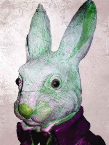 white-rabbit-purple-w-effects.jpeg Digital Arts titled "white-rabbit-purple…" by Ruta Sevo, Original Artwork
