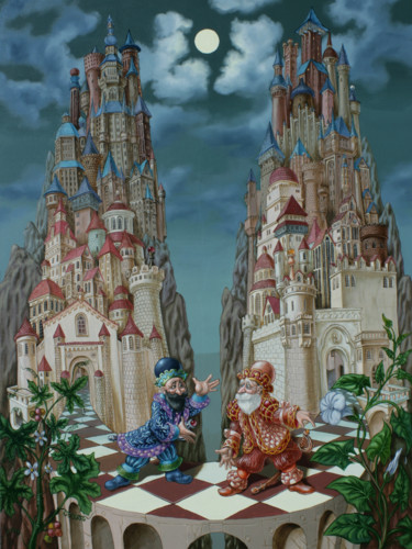 Armistice. Chess kingdoms Peinture intitulée "Armistice. Chess ki…" par Victor Molev, Œuvre d'art originale, Huile