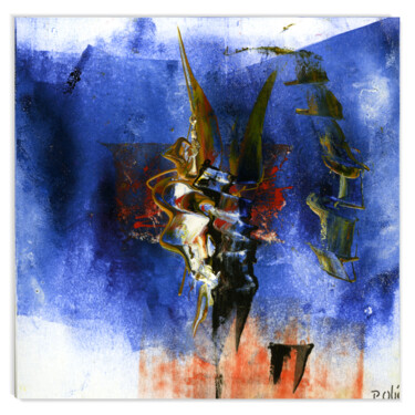 Schilderij getiteld "Bellidiastrum miche…" door Pierre Olié, Origineel Kunstwerk, Olie