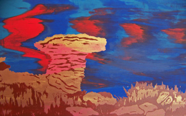 Printmaking titled "Camel Rock" by Jo Moore, Original Artwork, Screenprinting