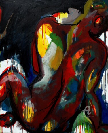 Peinture intitulée "Nu Homme I" par Constance Robine, Œuvre d'art originale, Huile