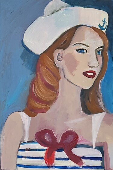 Peinture intitulée "La marine" par Valérie Blum (Valery), Œuvre d'art originale, Acrylique Monté sur Châssis en bois
