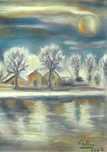 Peinture intitulée "L'HIVER" par Nadine Jacot (Nad-Ev), Œuvre d'art originale