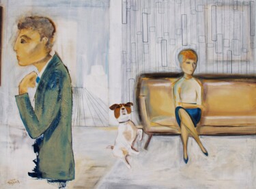 Painting titled "SORTIR... OU PAS!" by Virginie Paquier, Original Artwork, Acrylic