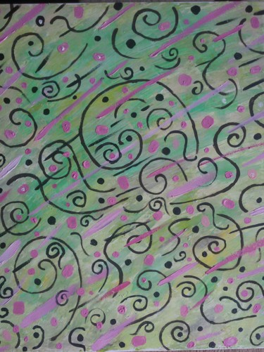 Peinture intitulée "Bonbons roses" par Valbrun, Œuvre d'art originale, Acrylique Monté sur Châssis en bois