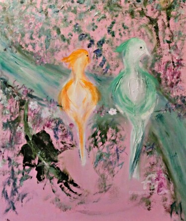 Peinture intitulée "Song Over The Water…" par Michela Curtis, Œuvre d'art originale, Huile