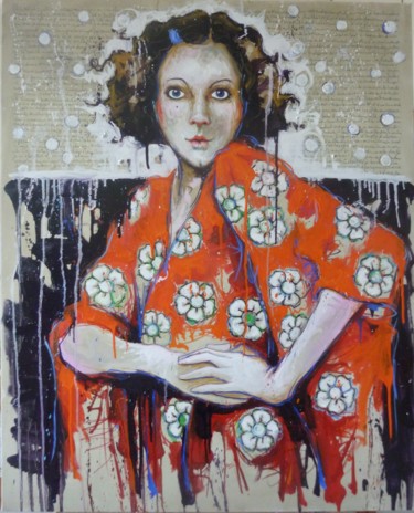 Peinture intitulée "la louve   II" par Catherine Cornec, Œuvre d'art originale, Huile