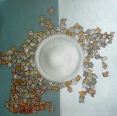 Peinture intitulée "demographie" par Pascal Buffard, Œuvre d'art originale