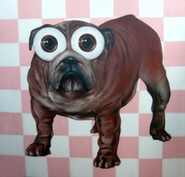 Peinture intitulée "Gardien" par Pascal Buffard, Œuvre d'art originale, Huile
