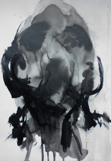 Schilderij getiteld "Semi-homme I" door Constance Robine, Origineel Kunstwerk, Inkt