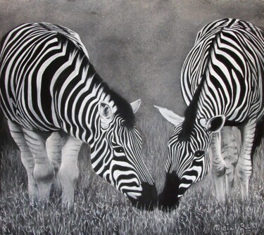 「Black and White」というタイトルの描画 Michel Guilletによって, オリジナルのアートワーク, パステル