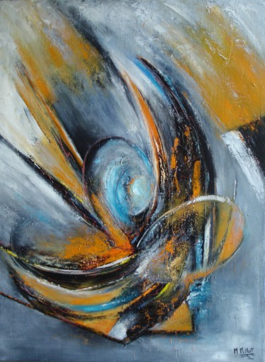Peinture intitulée "Lignes-et-formes.jpg" par Michelle Millot, Œuvre d'art originale, Huile