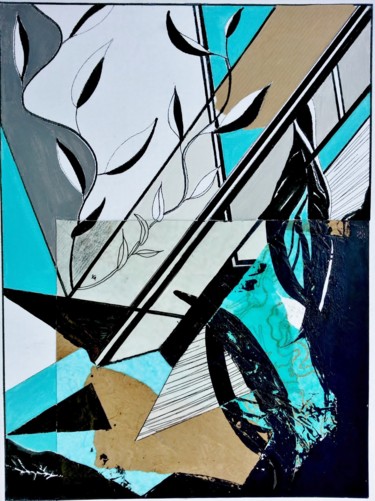 Collages intitulée "Nature 1" par Brigitte Mathé (MBL), Œuvre d'art originale