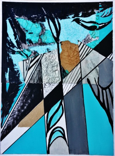 Collages intitulée "Nature 2" par Brigitte Mathé (MBL), Œuvre d'art originale