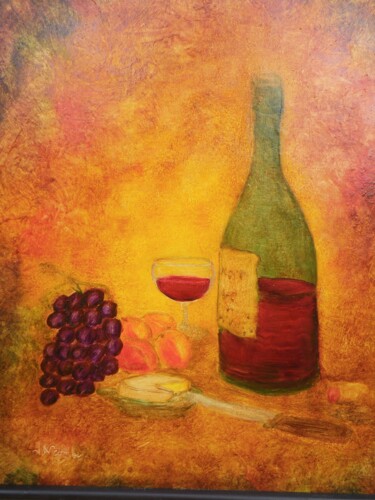 Painting titled "" Réconfort "" by Jean Xavier Combe, Original Artwork, Oil Mounted on Wood Stretcher frame