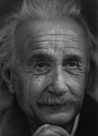 Drawing titled "Einstein" by Keef Art, Original Artwork, Graphite