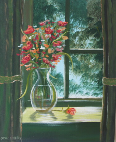Painting titled "flowers in the wind…" by Cathal O Malley, Original Artwork, Acrylic