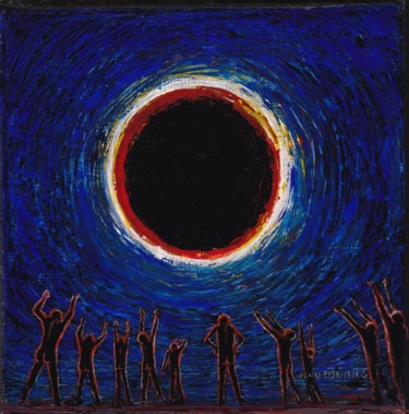 绘画 标题为“Éclipse” 由Henri Eisenberg, 原创艺术品, 丙烯 安装在木质担架架上