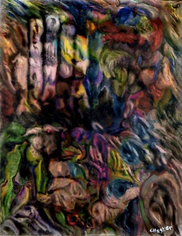Les Cinq Tours sur la Falaise Arts numériques intitulée "Les Cinq Tours sur…" par Richard Raveen Chester, Œuvre d'art originale, Travail numérique 2D