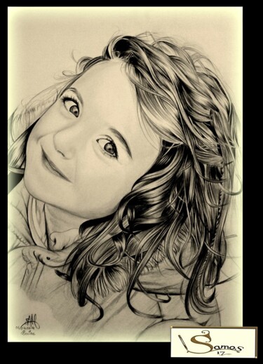 图画 标题为“portrait dessin enf…” 由Samos17 Portraitiste, 原创艺术品, 铅笔