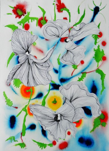 Peinture intitulée "Danse des Elfes" par Brigitte Mathé (MBL), Œuvre d'art originale