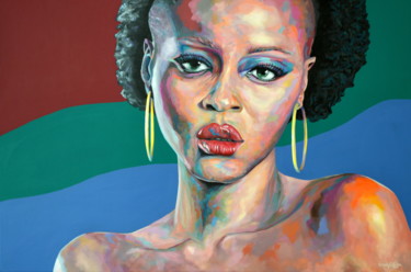 Oshun Painting titled "Oshun" by Rudolf Rox, Original Artwork, Acrylic