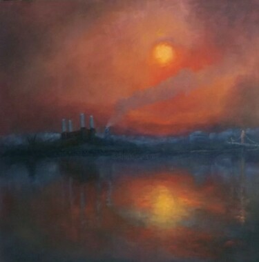 Painting titled "Old Battersea" by Lee Campbell, Original Artwork, Oil