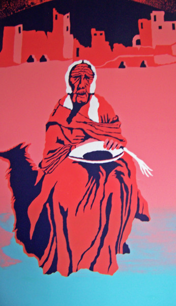 Printmaking titled "ANASAZI: Basketmaker" by Jo Moore, Original Artwork, Screenprinting