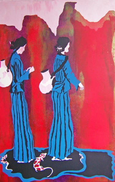 印花与版画 标题为“ANASAZI: Water Spir…” 由Jo Moore, 原创艺术品, 丝网印刷