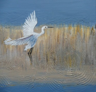 Peinture intitulée "atterrissage" par Françoise Pillou, Œuvre d'art originale, Acrylique