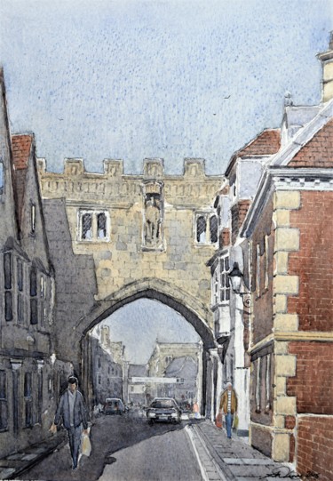 High street gate, Salisbury Painting titled "High street gate, S…" by Andrew Lucas, Original Artwork, Watercolor