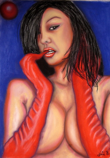 Peinture intitulée "" Les gants  "" par Jicé B., Œuvre d'art originale, Pastel