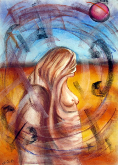 Peinture intitulée "" Parfum d'Orient "" par Jicé B., Œuvre d'art originale, Pastel