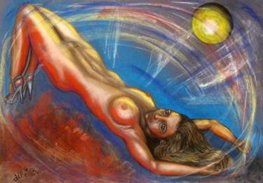 Peinture intitulée "" Offrande "" par Jicé B., Œuvre d'art originale, Pastel