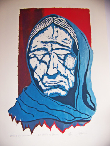 Woman of Hard Substance...Just before the Dawn #artistsuppor Printmaking titled "Woman of Hard Subst…" by Jo Moore, Original Artwork, Screenprinting
