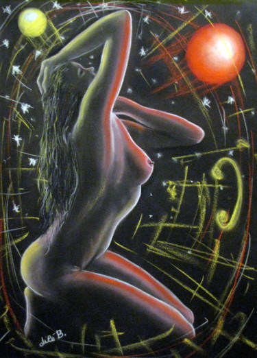 Peinture intitulée "" R comme rayonnant…" par Jicé B., Œuvre d'art originale, Pastel