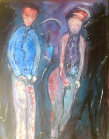 Peinture intitulée "Anonymes-93x73.jpg" par Bruno Briatte, Œuvre d'art originale, Acrylique