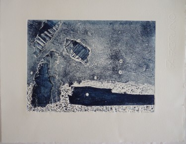印花与版画 标题为“Paysage imaginaire” 由Brigitte Bibard-Guillon, 原创艺术品, Collagraphy