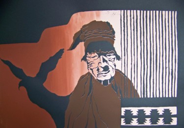 Anasazi: Weaver #artistsupportpledge Printmaking titled "Anasazi: Weaver #ar…" by Jo Moore, Original Artwork, Screenprinting