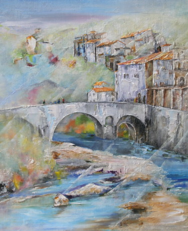 Peinture intitulée "img-3820.jpg   VILL…" par Françoise Pascal, Œuvre d'art originale, Huile