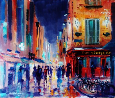 Pintura titulada "Temple Bar Dublin A…" por Bill O'Brien, Obra de arte original, Oleo