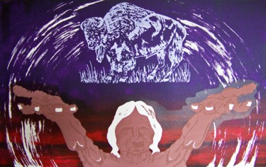 Anasazi: Luminous Fibers #artistsupportpledge Printmaking titled "Anasazi: Luminous F…" by Jo Moore, Original Artwork, Screenprinting