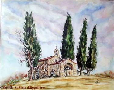 Картина под названием "chapelle-eygalieres…" - Jm Belletou, Подлинное произведение искусства