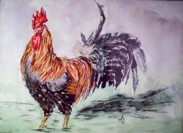 Картина под названием "coq-gaulois.jpg" - Jm Belletou, Подлинное произведение искусства