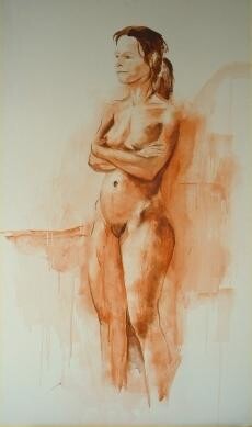 Peinture intitulée "nude , study" par Mon Ares, Œuvre d'art originale, Huile